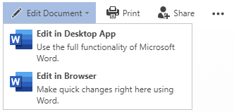 Click on an "Edit Document" function in the toolbar, to edit the document