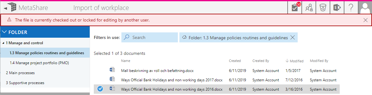 Error message shown in multiple lines
